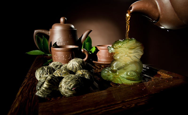 Chinese, wood - Material, set, teapot, indoors, rustic, knitted, food and drink, heat - Temperature, ceramic, kettle, dragon, welding, table, refreshment