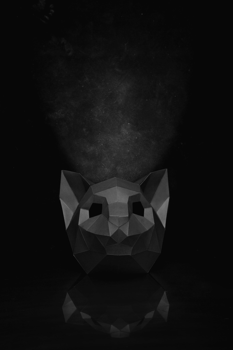 sphere, shape, no people, symmetry, paper boat, minecraft, dark, origami, single object, space, 5K, reflection, crystal, studio shot, craft, glass, black background