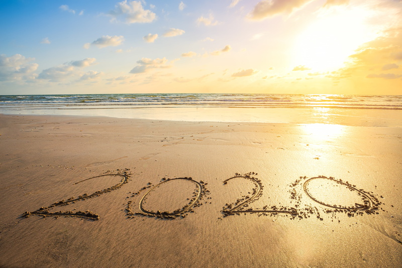 5K, New year, 2020, sea, happy, beach, sand