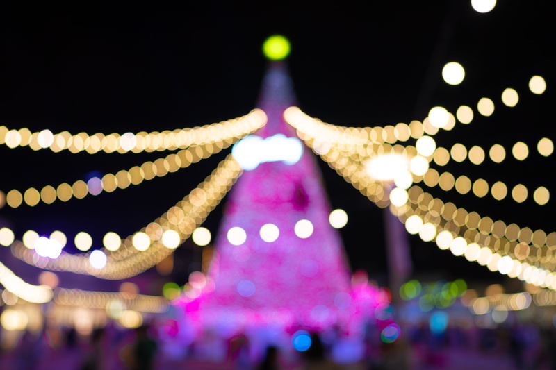 architecture, tree, multi colored, taiwan, illuminated, bokeh, parade, traditional festival, ornament, festival, gloria outlets, focus on foreground, lighting equipment