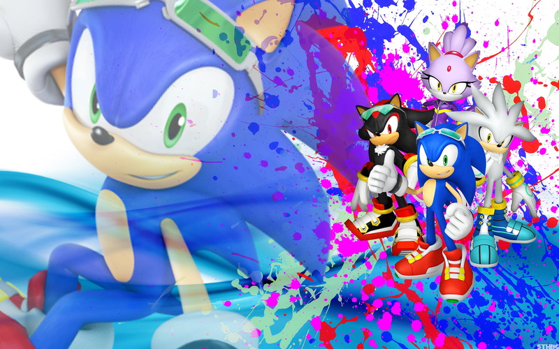Sonic the Hedgehog, party - social event, blue, event, art and craft, large group of objects, no people, confetti, creativity, decoration, 1080P, Sonic