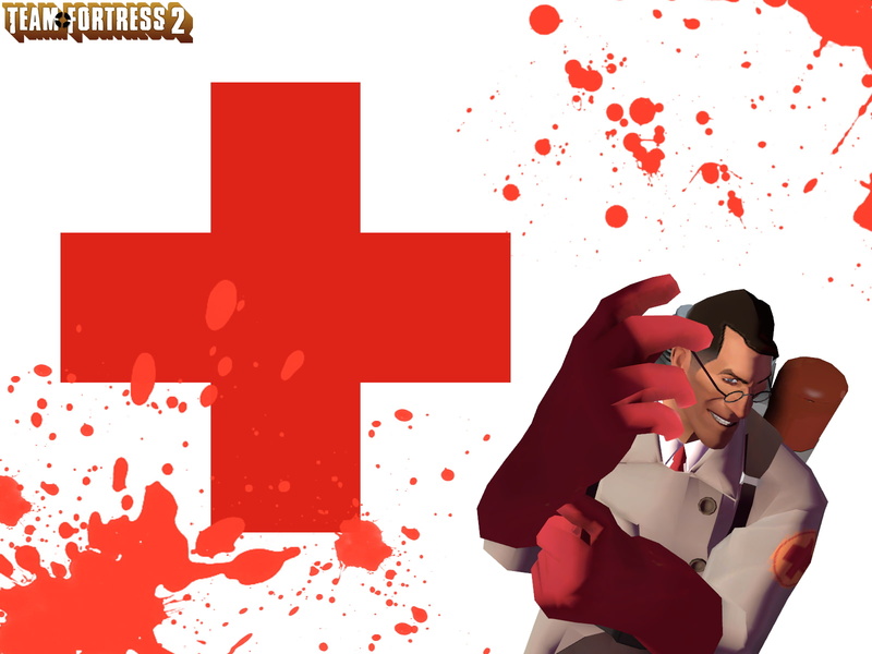 leisure activity, white background, 720P, red, video games, positive emotion, one person, confetti, Medic, young adult, blood, decoration, adult, lifestyles