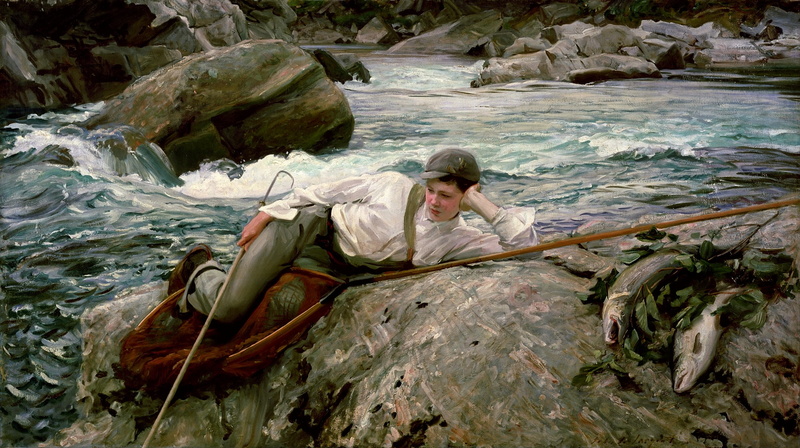 day, solid, stream - flowing water, outdoors, one person, beauty in nature, rock, flowing water, motion, classic art, three quarter length, lifestyles