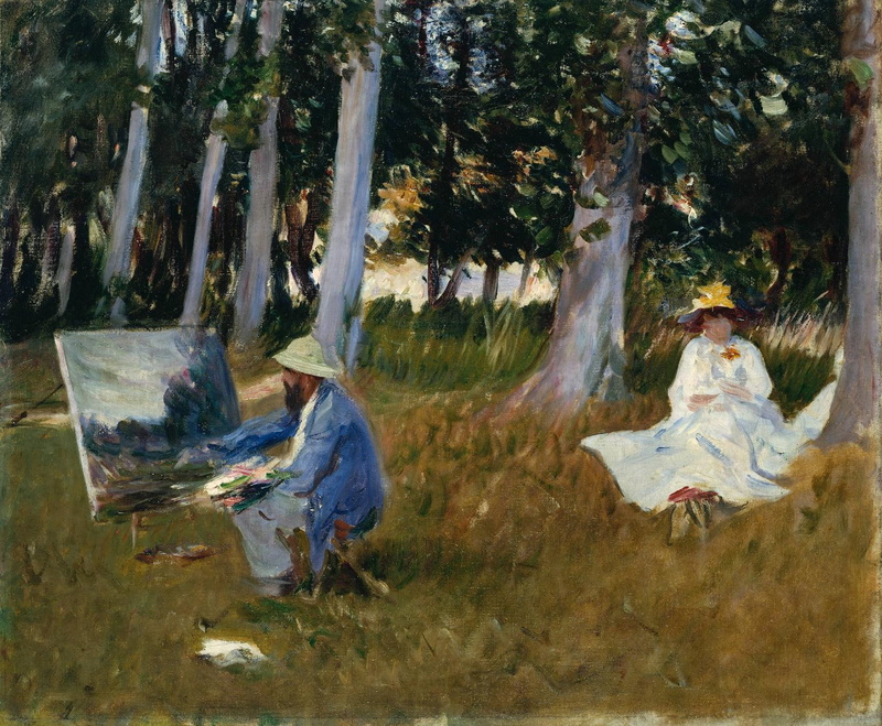 John Singer Sargent, full length, nature, creativity, tree, grass, outdoors, trunk, day, classic art, art and craft, growth, leisure activity, no people