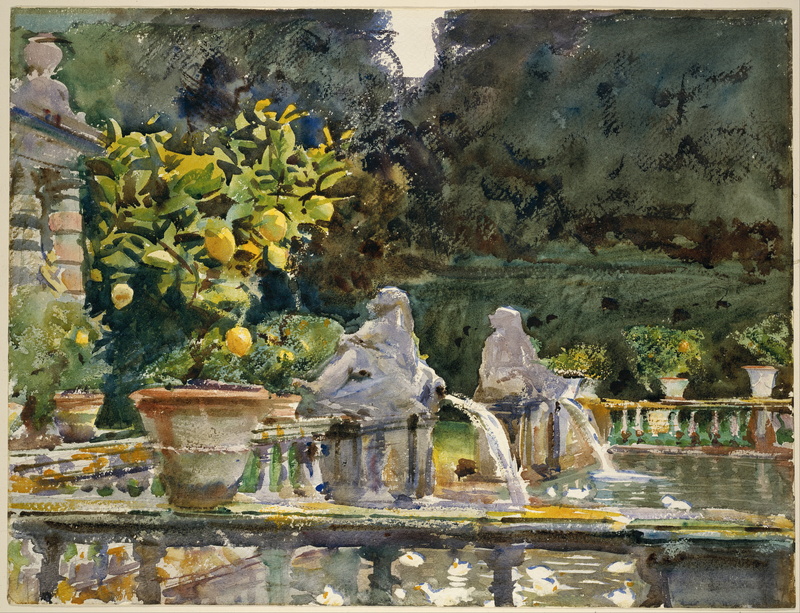 religion, human representation, plant, John Singer Sargent, classic art, built structure, sculpture, day, no people, water, statue, architecture, creativity