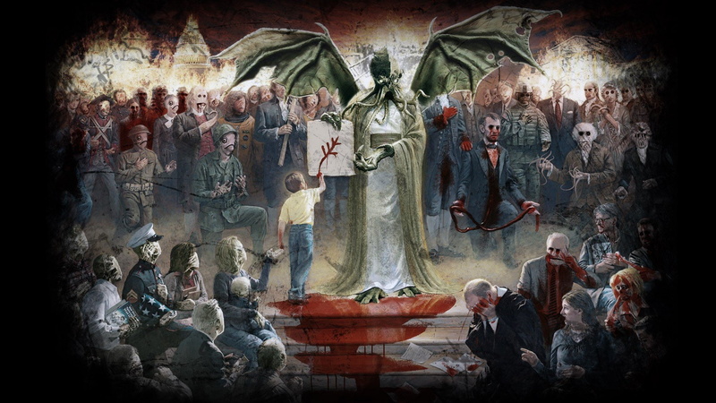 human representation, men, adult, people, art and craft, fine art painting, place of worship, spirituality, painted image, 1080P, religion, craft, cthulhu