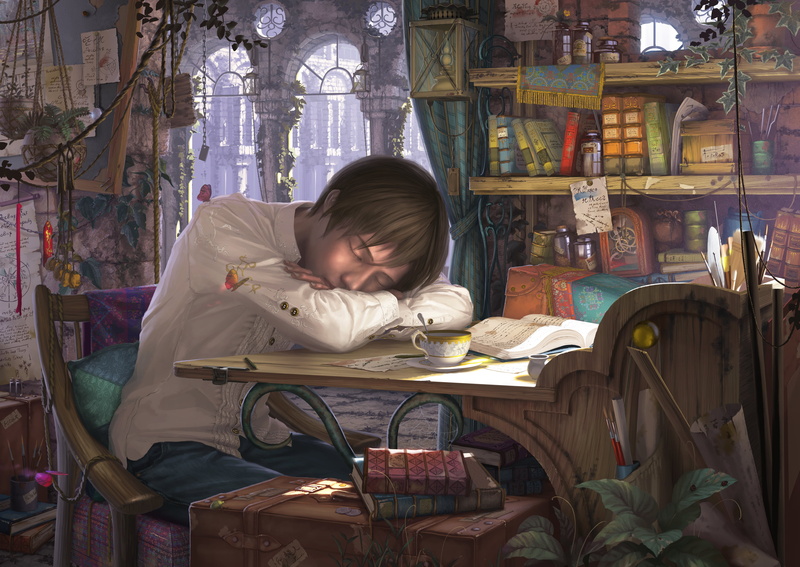 child, indoors, childhood, sleeping, activity, innocence, sleep, females, leisure activity, reading, Cup, people, education, real people, girls, guy, table