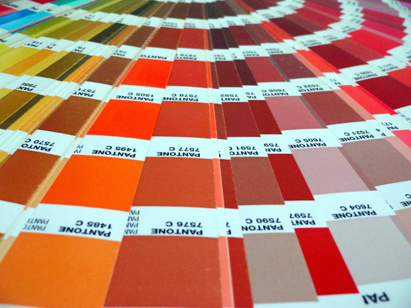 indoors, color swatch, high angle view, close-up, variation, full frame, number, orange color, paper, pattern, still life, pantone, multi colored, red