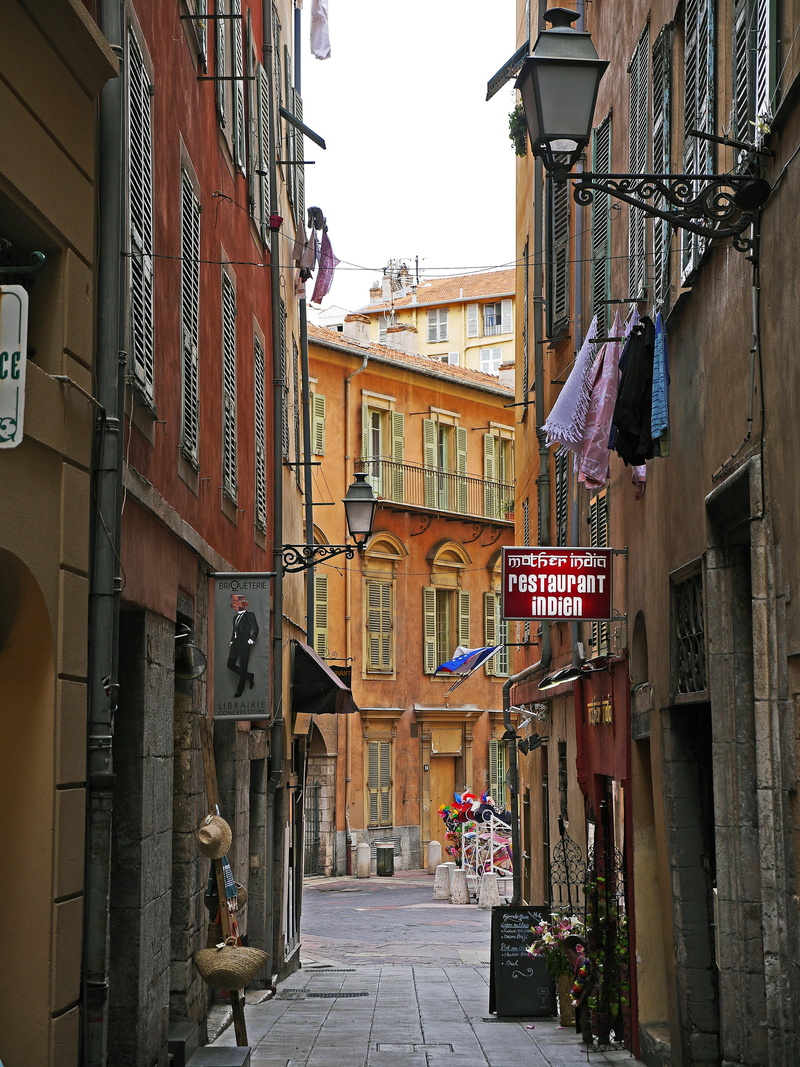 mediterranean, building, architecture, built structure, historic center, côte d  azur, day, footpath, lanterns, nice, old town lane, french, no people