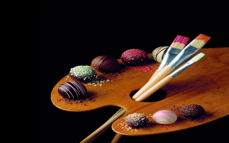 black Color, close-up, kitchen utensil, food and drink, studio shot, variation, black background, freshness, brushes, 1080P, food, still life, sweet food