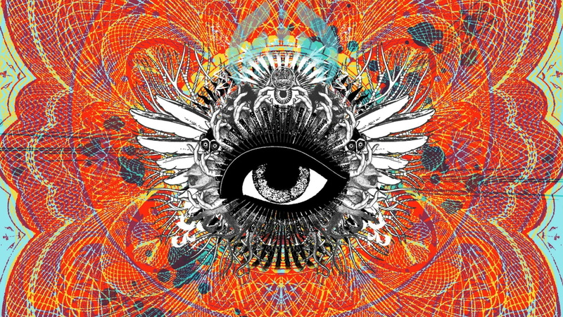 full frame, Bassnectar, circle, eyeball, surreal, creativity, pattern, indoors, iris - eye, eye, geometric shape, digital composite, illustration, no people