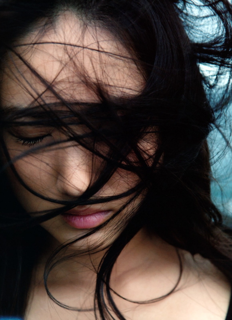 women, women outdoors, closed eyes, model, hair, 720P, hair in face, face, Asian, Saaya Irie