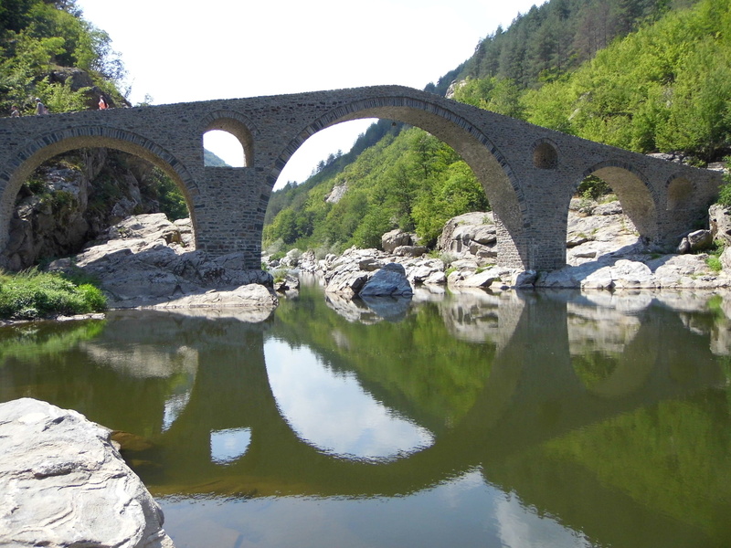 no people, sky, bridge, plant, Roman, built structure, architecture, bridge - man made structure, connection, water, outdoors, waterfront, reflection, transportation