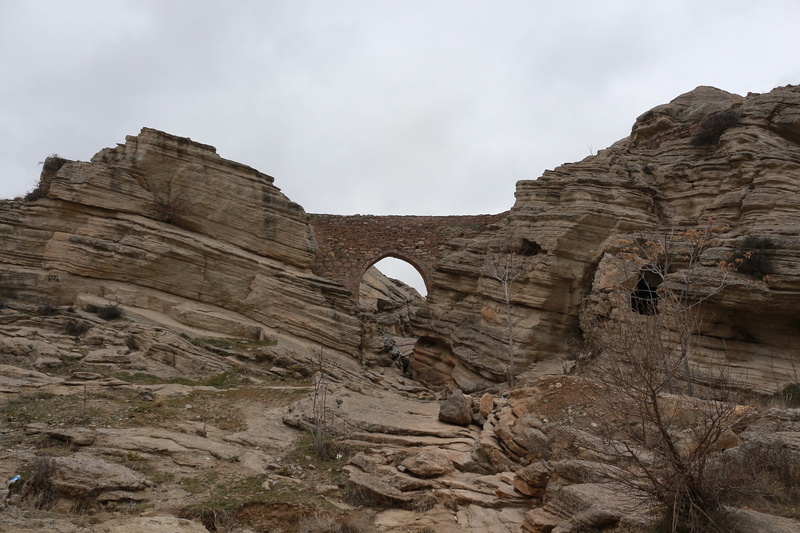 sille, geology, arid climate, devils bridge, konya, stone wall, no people, beauty in nature, day, travel destinations, mountain creek, rock formation, climbing
