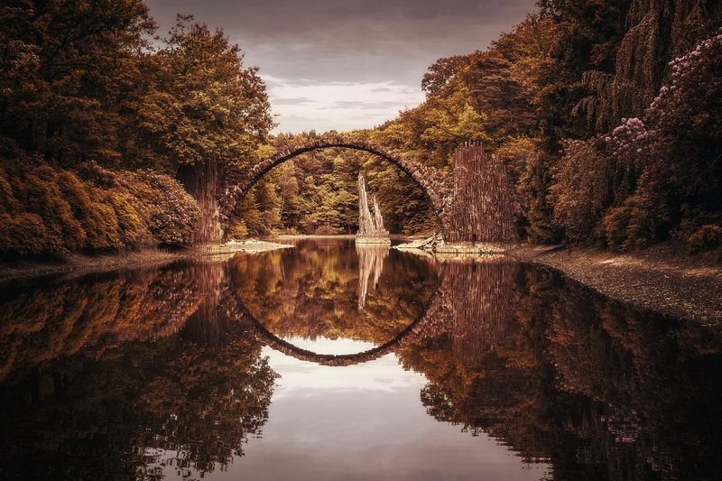 devils bridge, no people, cloud - sky, day, water, change, 1080P, non-urban scene, tranquility, scenics - nature, autumn, waterfront, idyllic, tranquil scene