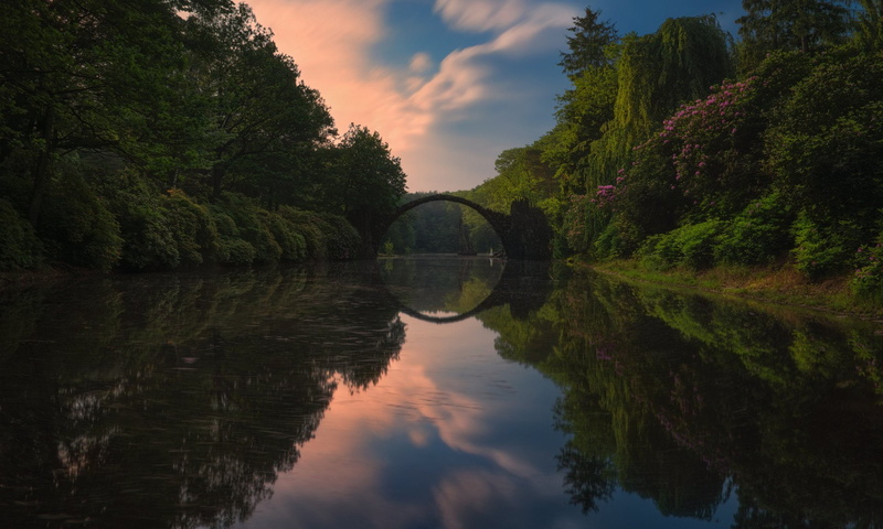 Devils Bridge, 1080P, River, Nature, Bridge, Reflection, Man Made