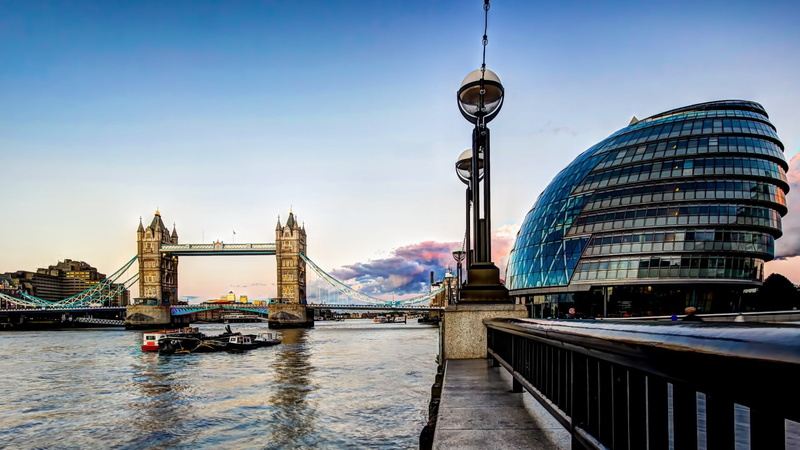 London Bridge, water, England, architecture, building, travel, London, 1080P, tall - high, tourism, travel destinations, steel, no people, building exterior