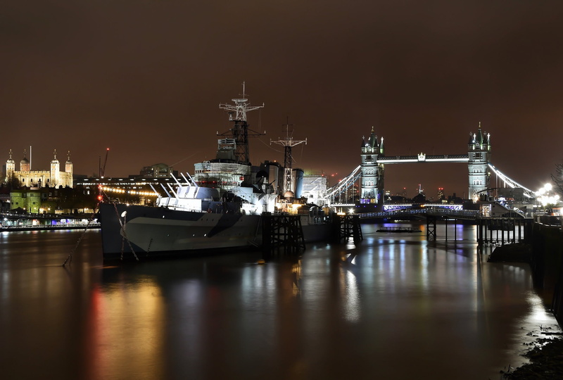 the city, Tower Bridge, sky, waterfront, ship, mode of transportation, illuminated, transportation, reflection, nature, architecture, 1080P, nautical vessel
