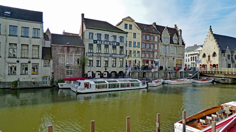 sky, passenger craft, architecture, day, sailboat, reflection, travel, residential district, heritage, gent, no people, nature, built structure, building exterior