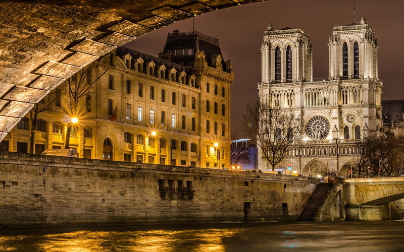 de, view, notre, 1080P, Paris, Notre Dame, front, dame