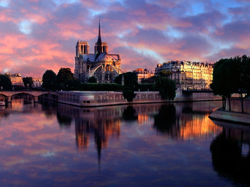 sunrise, 720P, france, paris, dame, notre