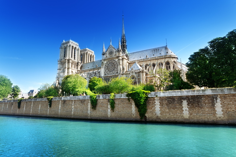 France, day, tourist, history, old, trees, monument, greens, nature, architecture And Buildings, built Structure, notre, waterfront, reflection, paris - France