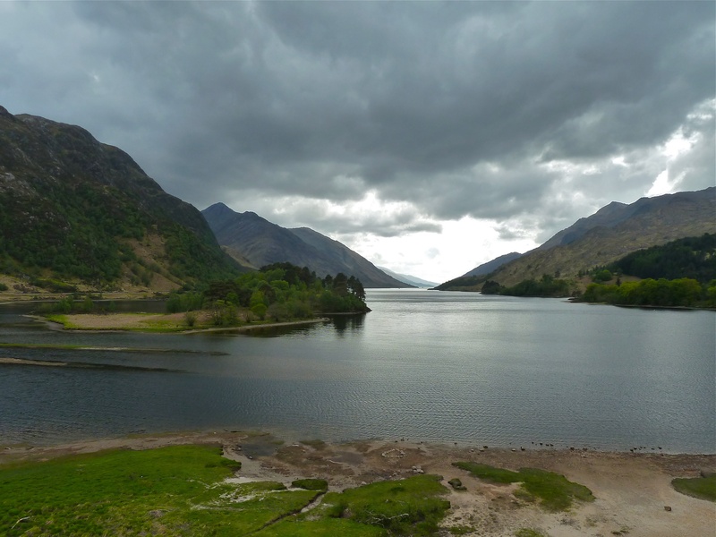 sunset, mountain range, beauty in nature, mountain, idyllic, no people, 2K, nature, glenfinnan, storm cloud, storm clouds, scenics - nature, reflection