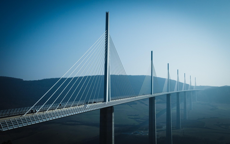 2560x1600, viaduct, france, world, europe, bridge, white, 2K, millau, gray