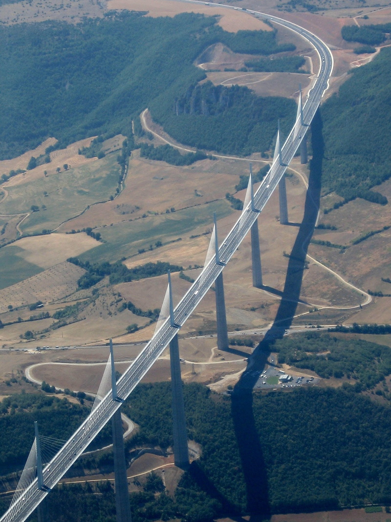 1080P, france, scenics - nature, outdoors, landscape, millau, non-urban scene, tranquil scene, highway, shadow, sunlight, plane view, high angle view