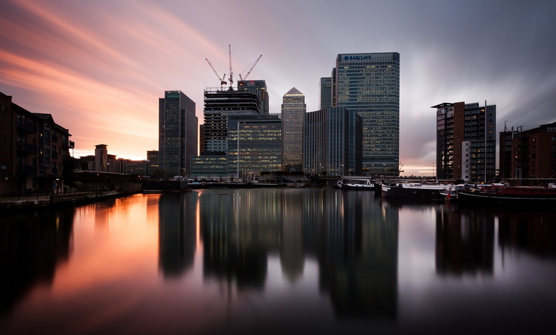 london, sunset, 1080P, canary wharf, england, uk, twilight