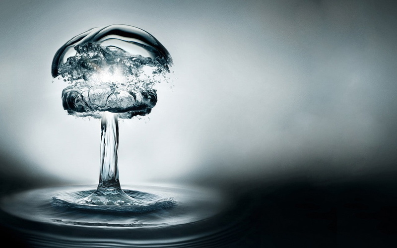 digital art, liquid, 720P, water drops, nuclear fungus, nuclear, water, ripples