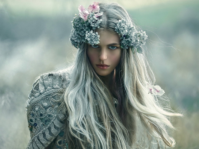 Wreath, blonde, Girl, haired, woman, character, anime, Long, 1080P, Makeup, Hair