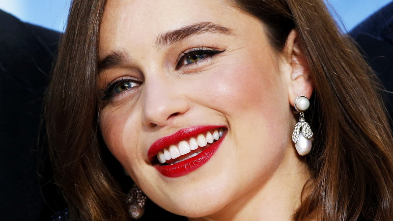 actress, women, red lipstick, Emilia Clarke, 1080P