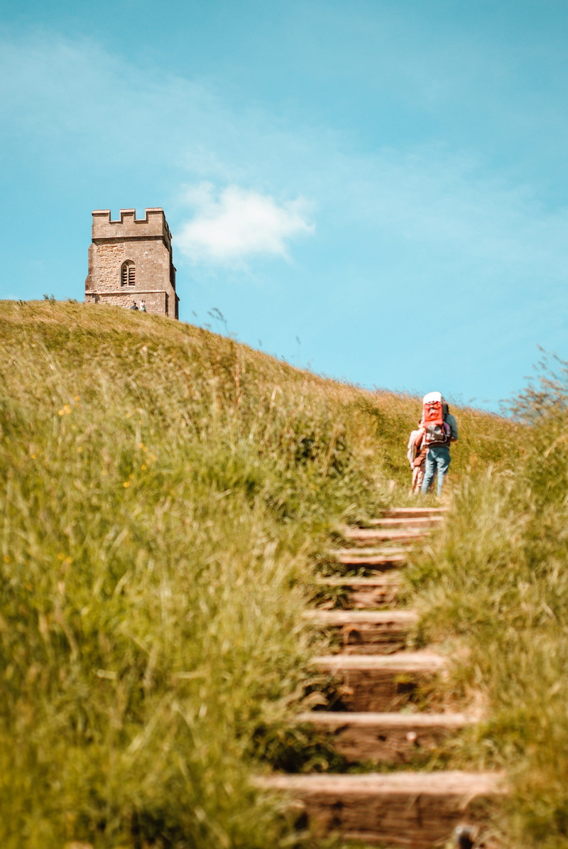 day, nature, uk, climb, full length, walks, toward, walk, lifestyles, concrete, the past, one person, rear view, step, backpack, two, hill, tor, staircase