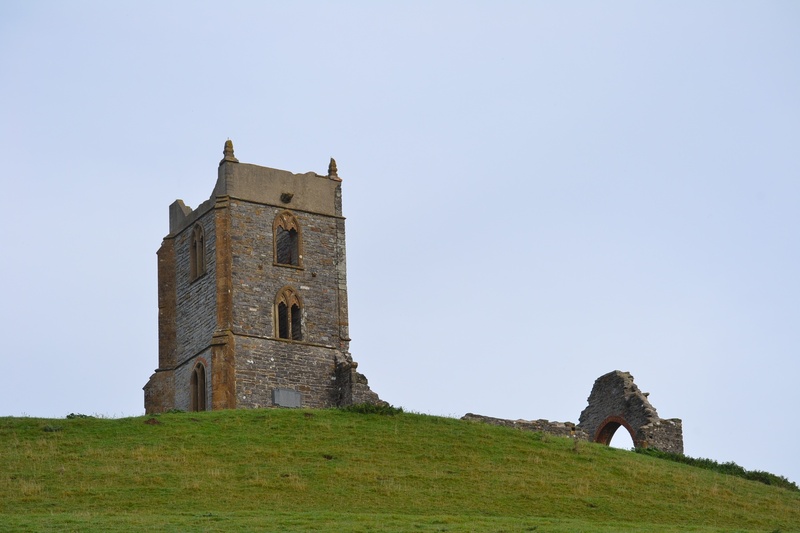 history, historic, low angle view, structure, clear sky, no people, outdoors, nature, ancient, glastonbury tor, landmark, burrow mump, tourism, travel