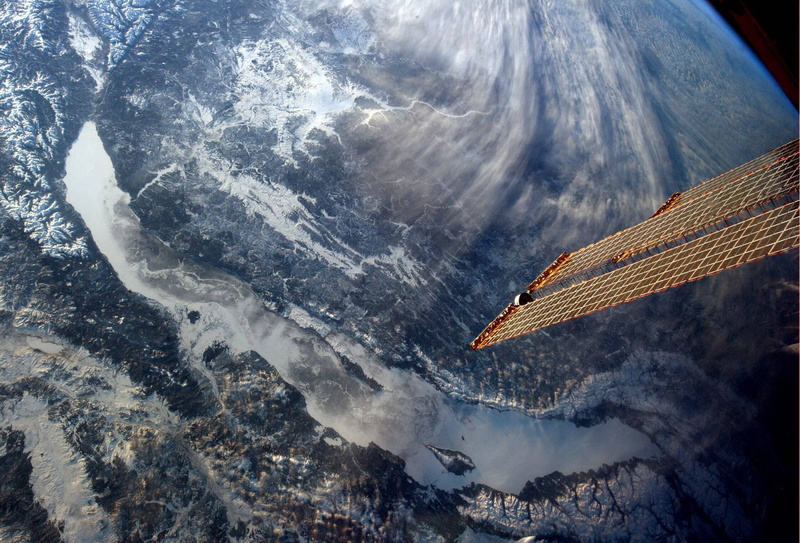 planet, lake, satellite, baikal, 1080P, Lake Baikal, space, Russia, snow, orbital view
