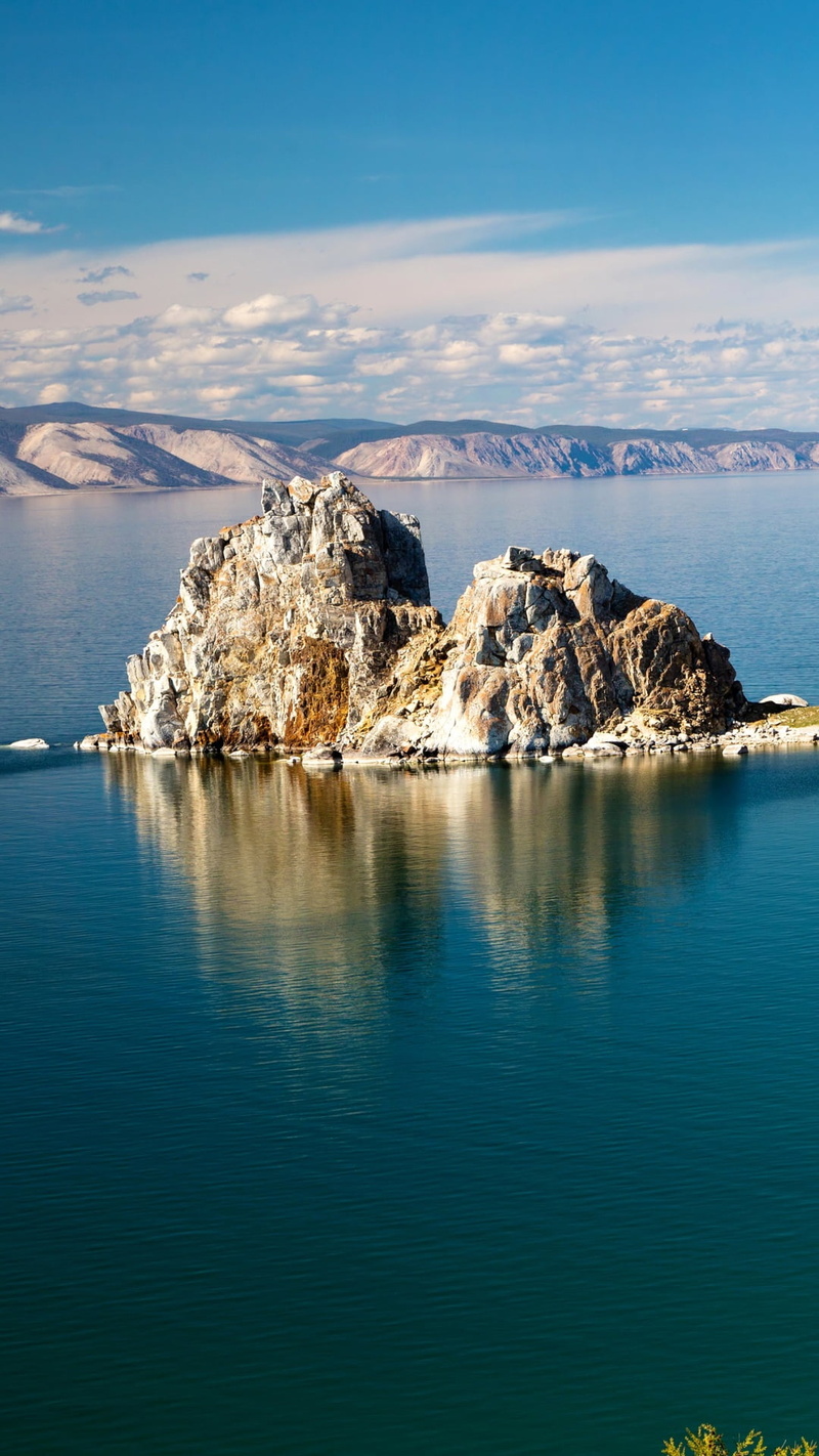 white, baikal, sky, outdoors, blue, eroded, tranquility, rock - object, rock, solid, sea, Nature, scenics - nature, waterfront, reflection, idyllic, russia