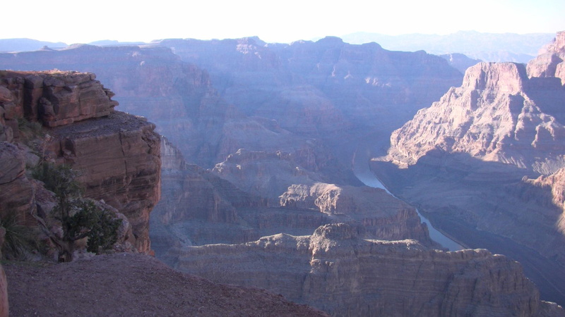 evening, west rim, hazy, gr, grand canyon, nature and landscapes, 1080P, colorado river, canyon, arizona