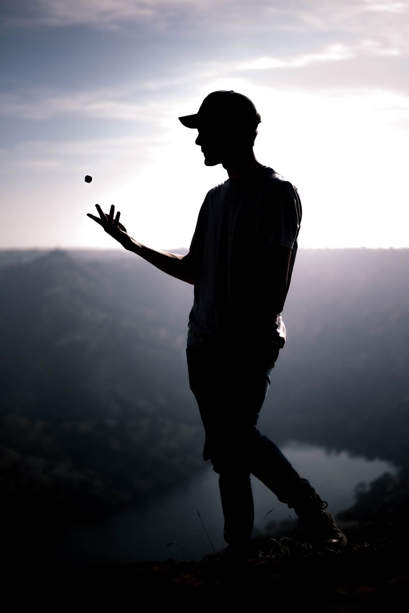 cloud - sky, non-urban scene, outdoors, tranquility, scenics - nature, hike, moody, standing, hand, shadow, chance, stand, one person, 5K, looking at view