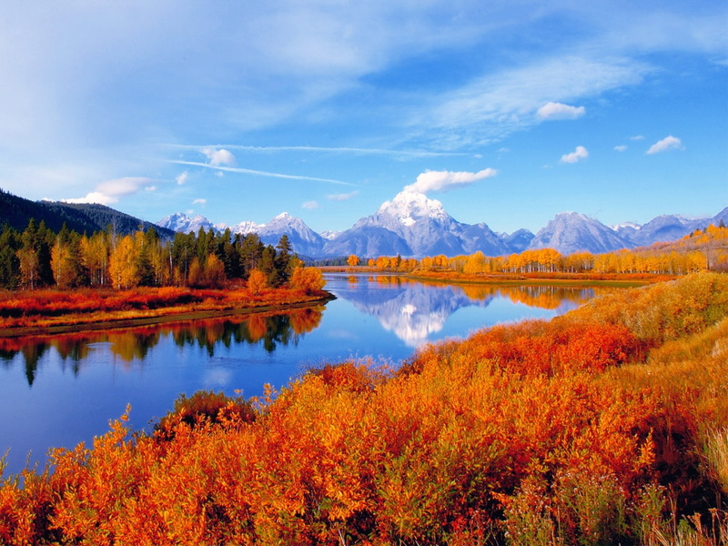 mountains, beautiful, autumn, 720P, nature, along, rivers, beauty, hd, river, Mouns, Clouds, art