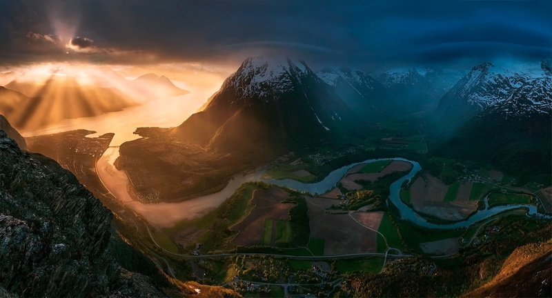 no people, sunlight, non-urban scene, idyllic, volcanic crater, cold temperature, scenics - nature, landscape, Max Rive, river, 1080P, sky, fog, water