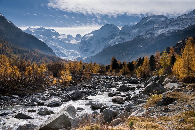tree, nature, pine tree, fall color, plant, snowcapped mountain, 5K, sky, outdoors, rock - object, winter, scenics - nature, solid, cloud - sky, land