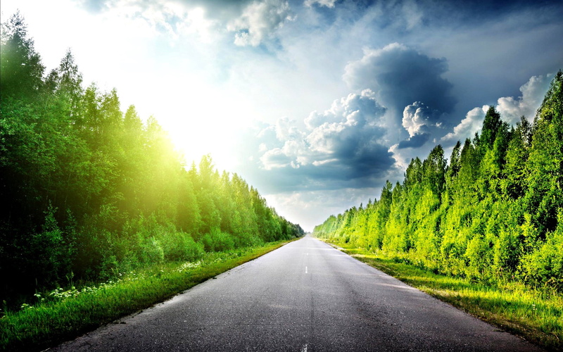 asphalt, travel, tranquil scene, road, long, street, scenics - nature, rural Scene, sun, lane, mountain, single Lane Road, springtime, meadow, environment