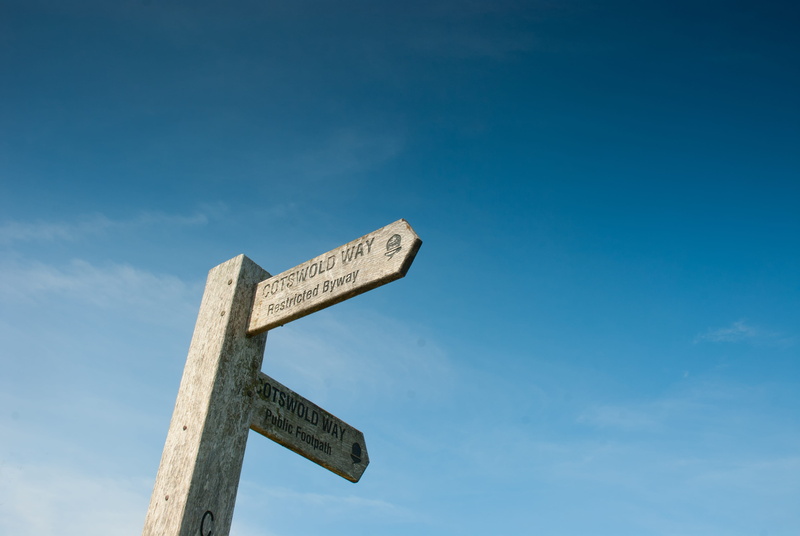 united kingdom, nature, guidance, no people, day, 4K, outdoors, arrow symbol, blue, cotswold way, cotswolds, low angle view, script, communication, cloud - sky
