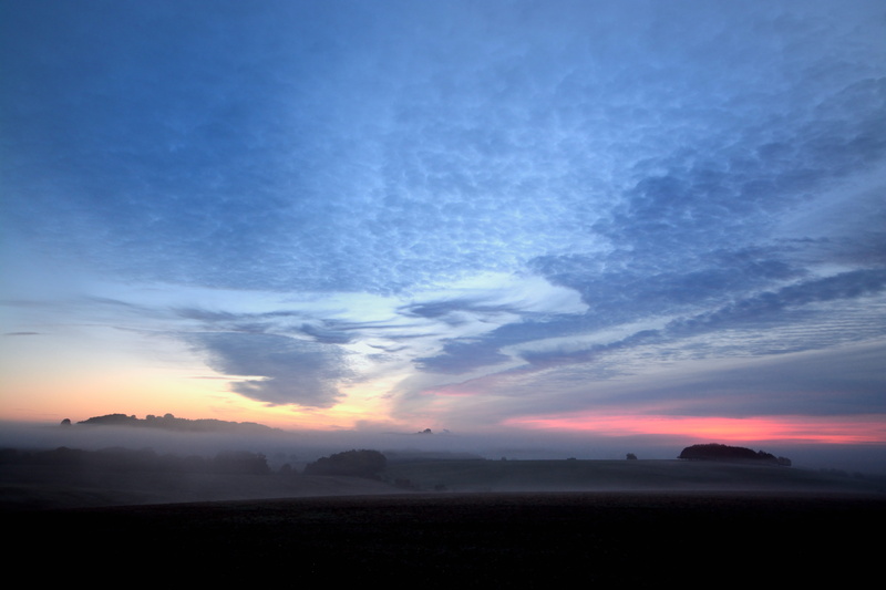 idyllic, orange color, united kingdom, beauty in nature, no people, silhouette, tranquil scene, scenics - nature, blue, cloud - sky, environment, sunrise