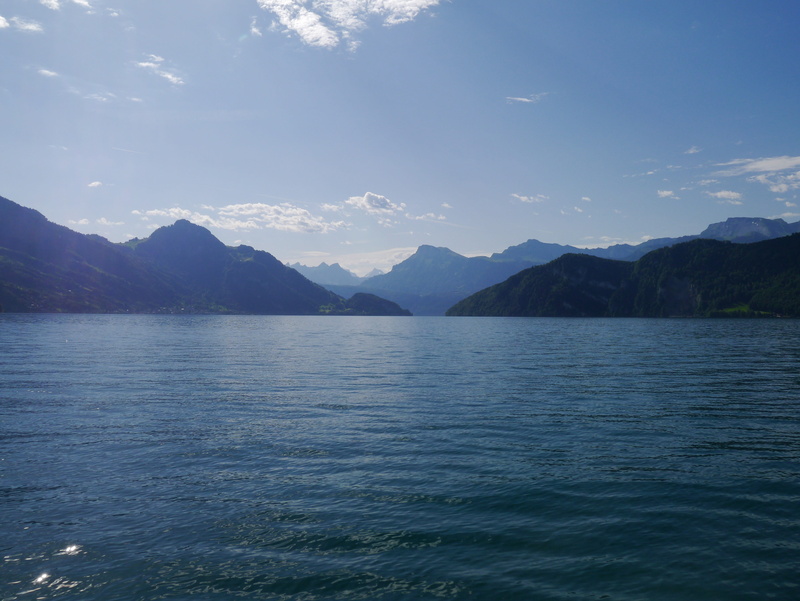 beauty in nature, shipping, central switzerland, mountain range, waterfront, water, rippled, cloud - sky, day, mountains, lake, remote, lake lucerne region