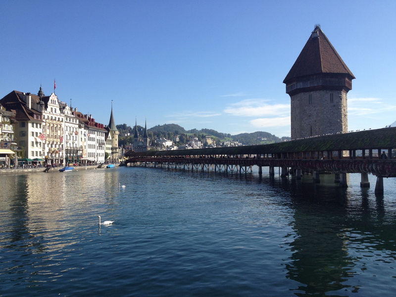 nature, spire, building exterior, greenland, switzerland, famous Place, glacial lake, lucerne, tower, europe, sky, cityscape, waterfront, travel, connection