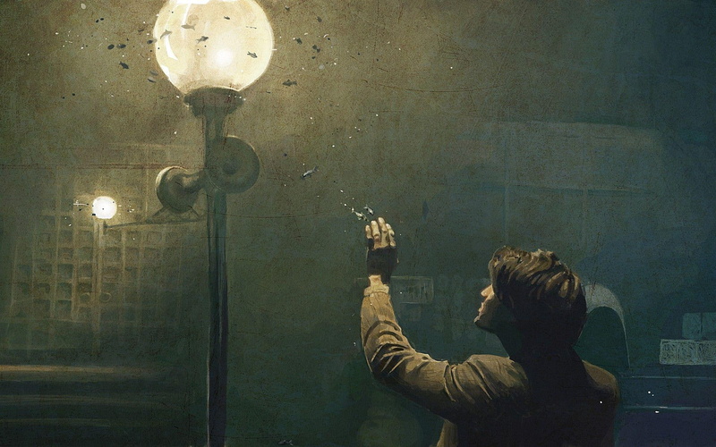 near, christmas, light, painting, 1920x1200, doctor who, digital art, a christmas carol, 1080P, crossover, carol, doctor, street, man