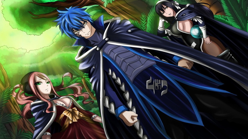 team, fairy, pink, tail, hair, magic, Trees, fernandes, anime, 1080P, hd, girls, blue, capes, manga, Mage, art, jellal