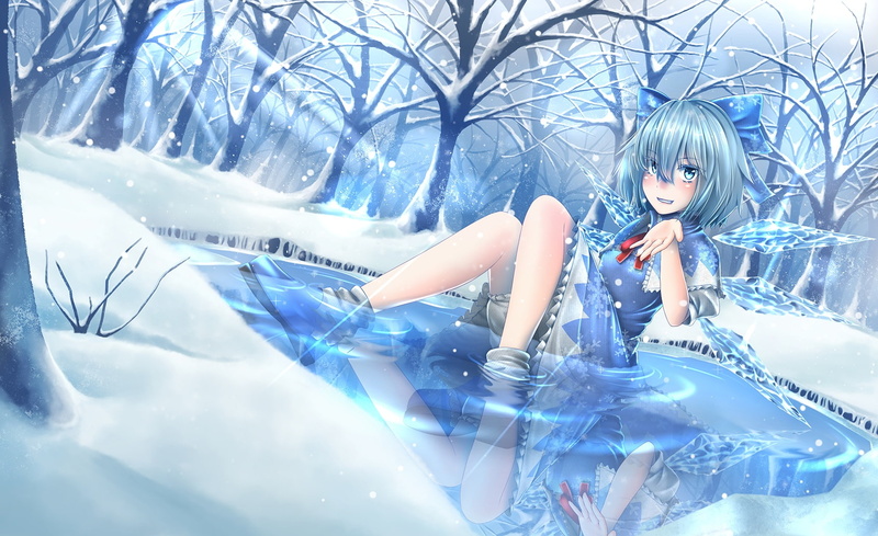 720P, cirno, wings, bow, mochi, bloomers, konachan, touhou, eyes, blue, dress, csn), com, hair, fairy, tree, (chain, socks, reflection, short, 237804